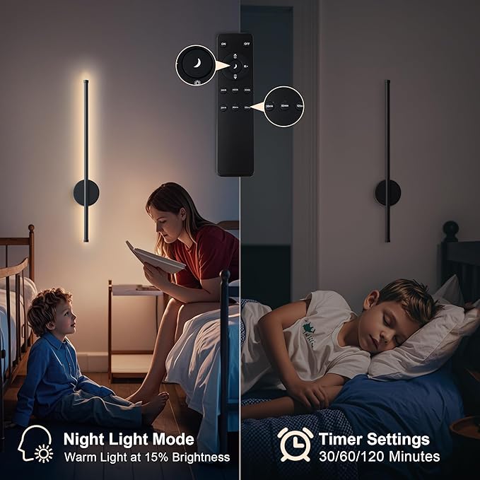 Battery Operated Modern Wall Sconces Set of Two, Rechargeable Wireless Wall - Image 5