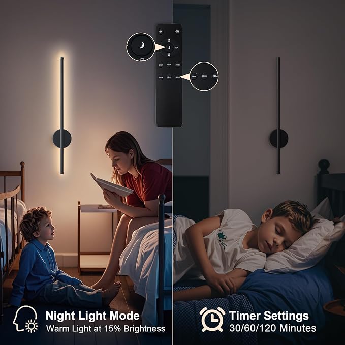 Battery Operated Modern Wall Sconces, Dimmable Wireless Wall Light Set of Two - Image 5