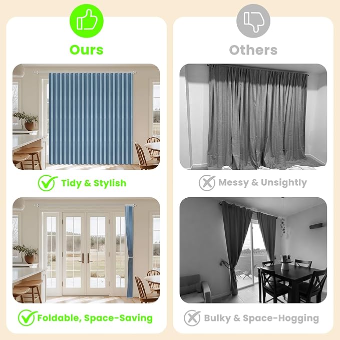 AJAZZ Blackout Doorway Curtains Accordion Doors - Image 2