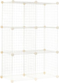 Amazon Basics 6 Cube Wire Grid Storage Organizer, Stackable Storage Cubes by AmazonBasics