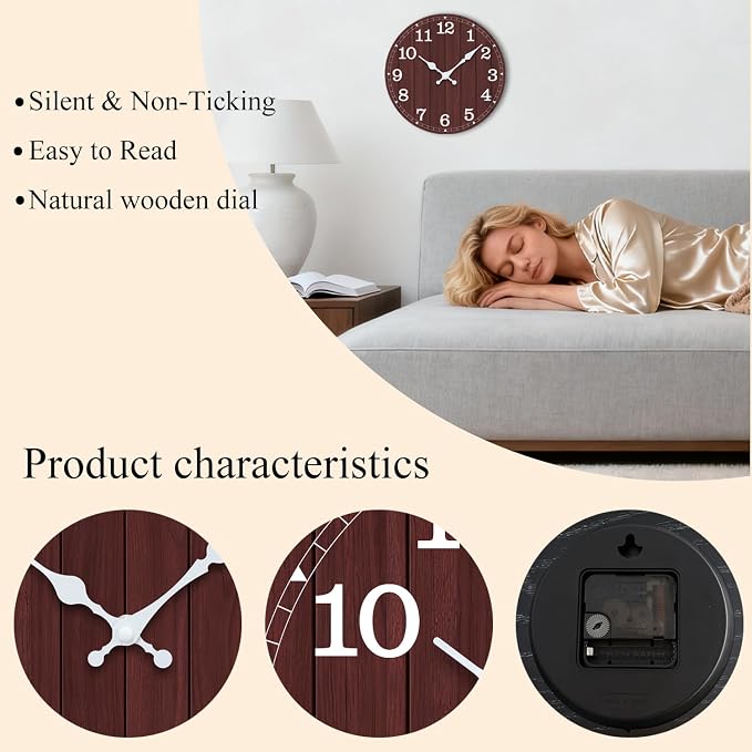Wall Clock, Modern Wall Clocks Battery Operated, Silent Non Ticking Clock - Image 2