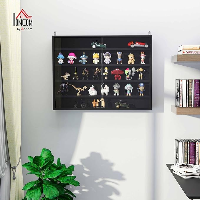 HOMCOM 5-Tier Display Cabinet, Glass Door Cabinet - Image 2
