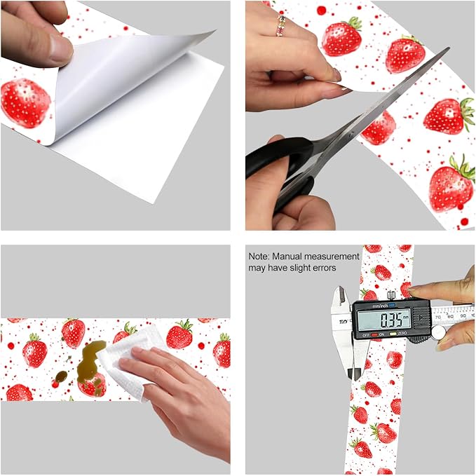 HOMETITUTE Wallpaper Border Peel and Stick Wall Border Strawberry Fruit Theme - Image 8