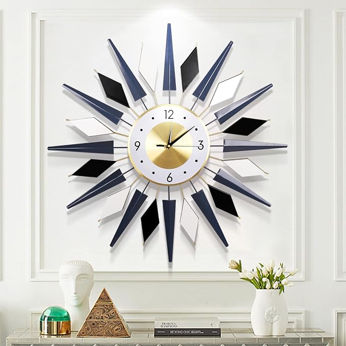 Large Metal DecorativeSilent Non-Ticking Modern Big Wall Clocks by FMTADDecorativeWallClocks