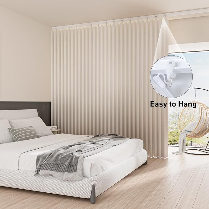 Room Divider Blackout Curtains Extra Wide Ceiling Mounted Curtains Track Sets - Image 4