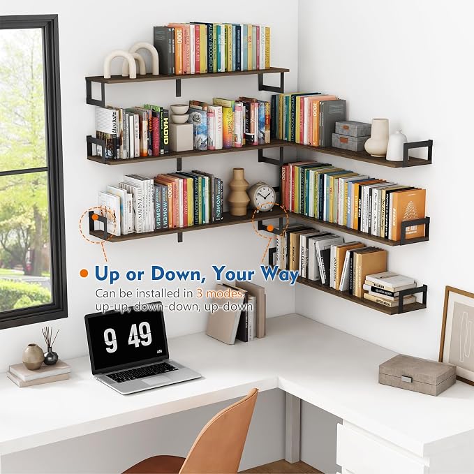 Harwaya Floating Shelves for Wall 36 Inches Long 8 Inch Deep, Large Wall Book - Image 2