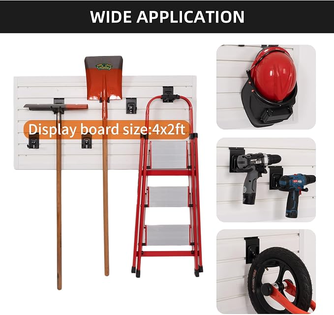 Slat Wall Accessories 28 PCS Garage Hooks Heavy Duty Slatwall Panel Hook - Image 5