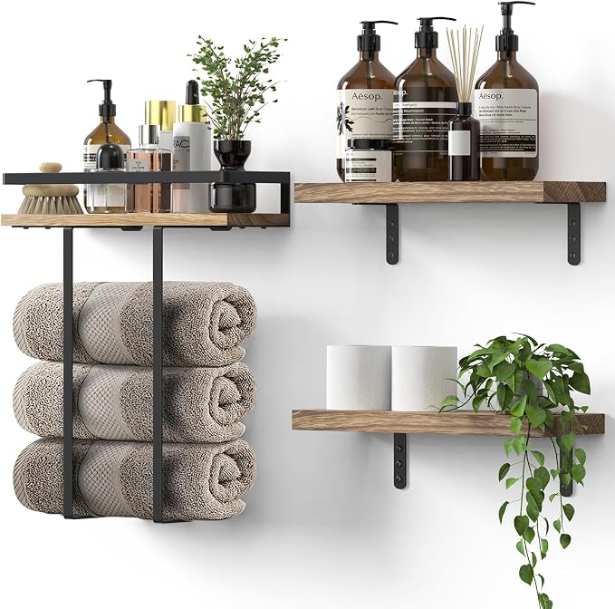 Towel Racks for Bathroom-Wall Mounted Floating Shelves for Wall Bathroom by Unknown