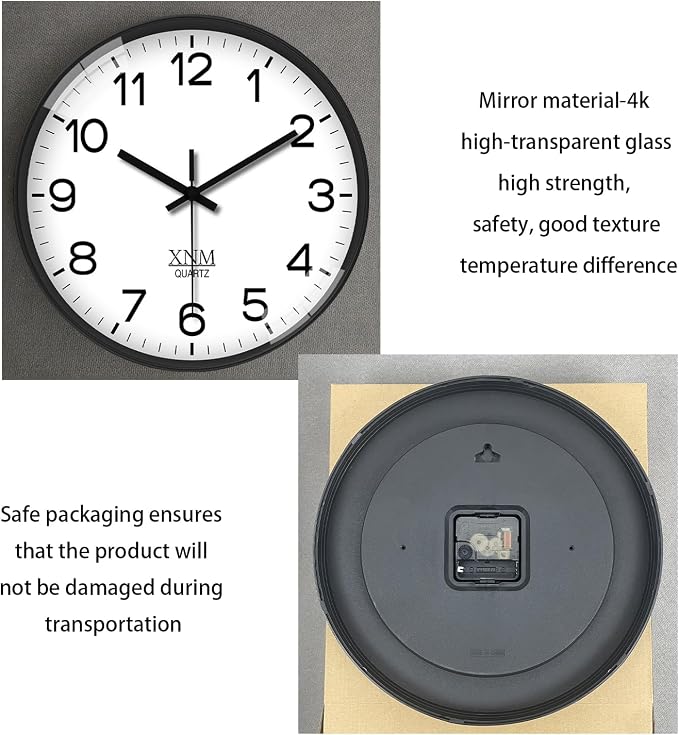 XNM Small Wall Clock Modern Wall Clocks Battery Operated 10 Inch Silent Non - Image 6
