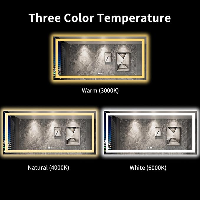 LOAAO 84"X40" LED Bathroom Mirror - Image 5