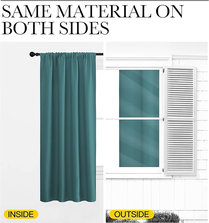 NICETOWN Blackout Curtains for RV Windows, Sea Teal, 2 Panels, Room Darkening - Image 5