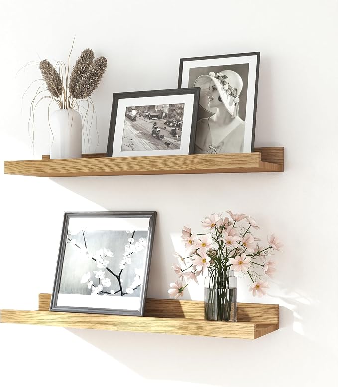 Floating Shelves for Wall Decor, Wall Mounted Wood Storage Shelf for Bedroom by Unknown