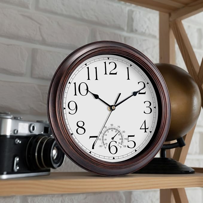 KECYET 10 Inch Outdoor Wall Clock - Image 4