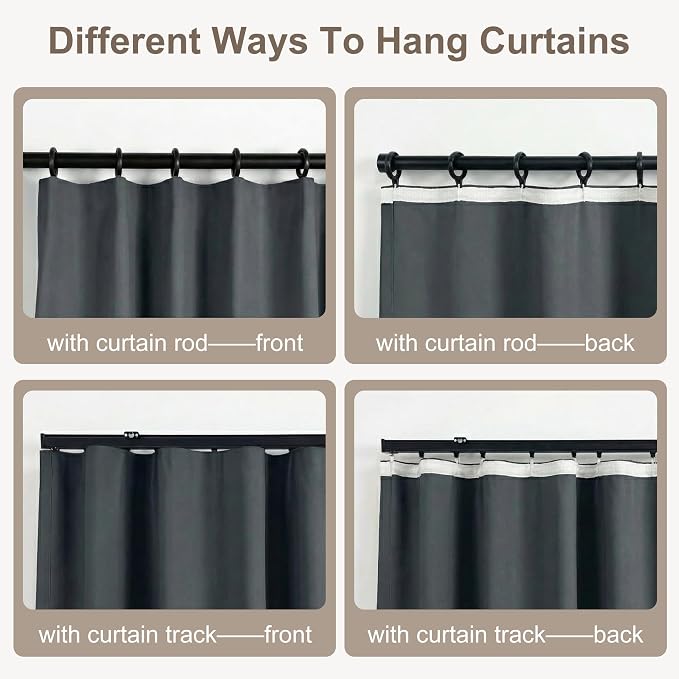 hoeflife Blackout Curtains for Bedroom Room Darkening Curtains for Living Room - Image 3