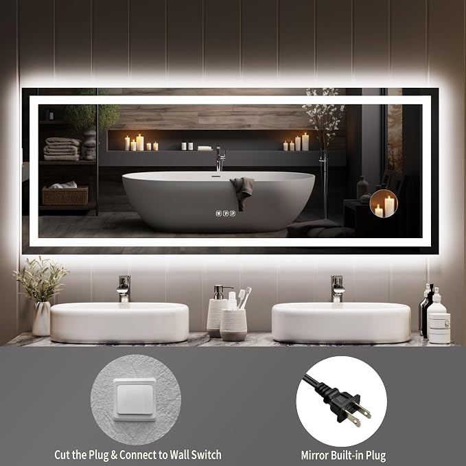LED Bathroom Mirror 60 x 24 inch - Image 7