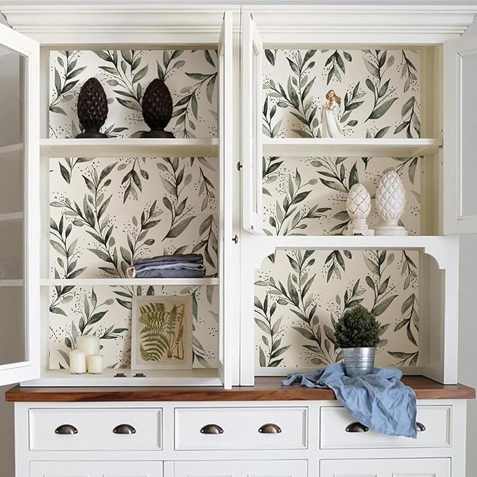 Livebor Olive Leaf Wallpaper Peel and Stick Leaf Contact Paper 17.7inch x - Image 5