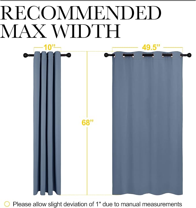 NICETOWN Blackout Curtains for Kitchen Window, Sound & Heat & Cold Reducing - Image 6
