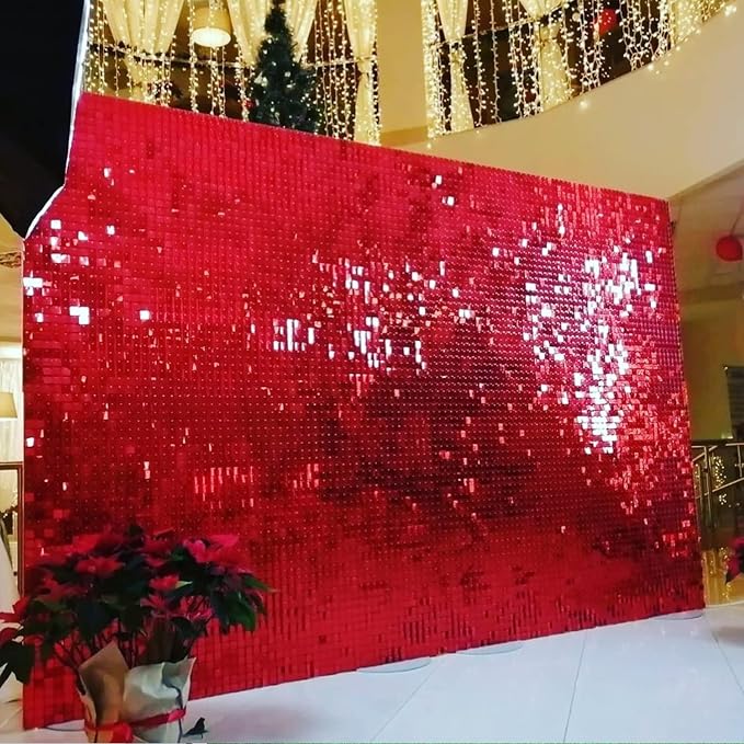 COKAOBE Red Shimmer Wall Backdrop, Photo Backdrops - Image 8