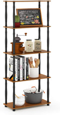 Furinno TURN-S-TUBE Storage Shelves, 5-Tier Book Shelf, Corner Shelf, Toolless by Furinno-FitsYourSpaceFitsYourBudget