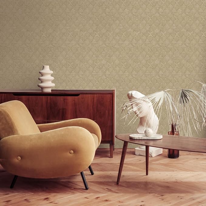 Tempaper x Jeremiah Brent Cream Textured Hoffmann Faux Sisal Removable Peel and - Image 7