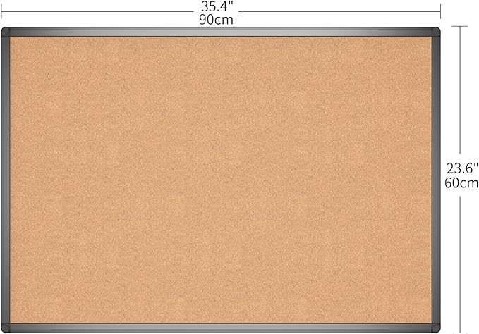 VIZ-PRO Cork Notice Board, 36 X 24 Inches, Cork Bulletin Board - Image 2