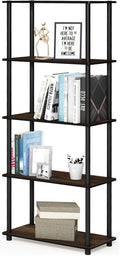 Furinno TURN-N-TUBE Storage Shelves, 5-Tier Book Shelf, Corner Shelf, Toolless by Furinno-FitsYourSpaceFitsYourBudget