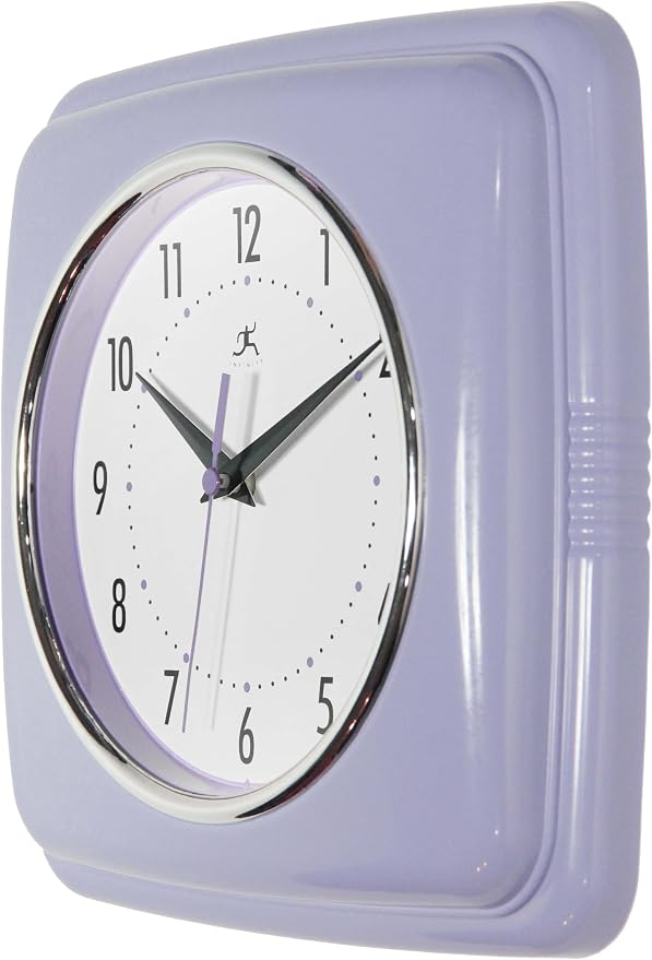 Infinity Instruments Retro Wall Clock – 9-Inch Square Silent Non-Ticking - Image 3