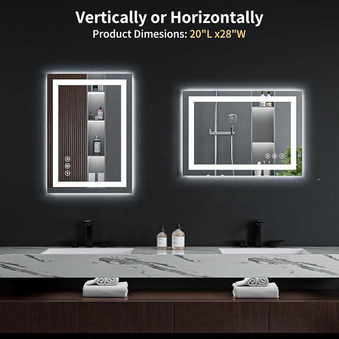 28"x20" LED Bathroom Mirror - Image 9