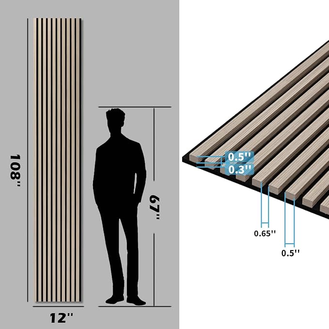Art3d 4-Pack 108" x 12" Acoustic Wood Panels - Image 6