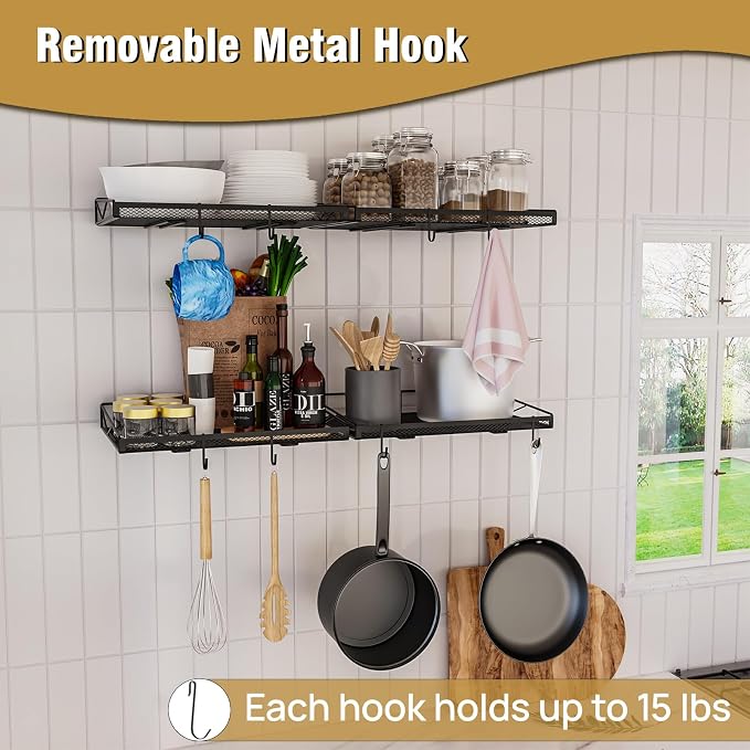 2 Pack Garage Wall Shelf, Garage Wall Mounted Shelving, Heavy Duty Floating - Image 5
