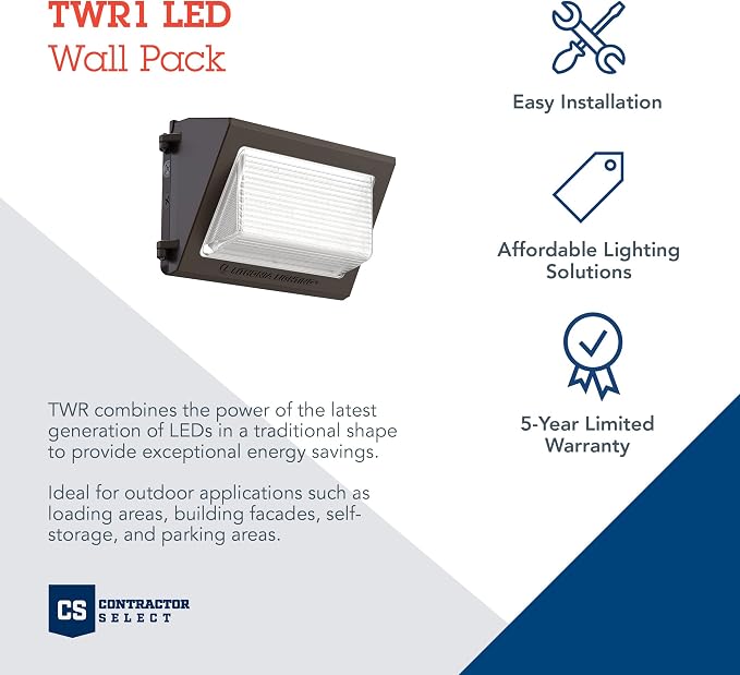 Lithonia Lighting 13" LED Wall Pack Outdoor Light Fixture, 3-Way Selectable CCT - Image 2