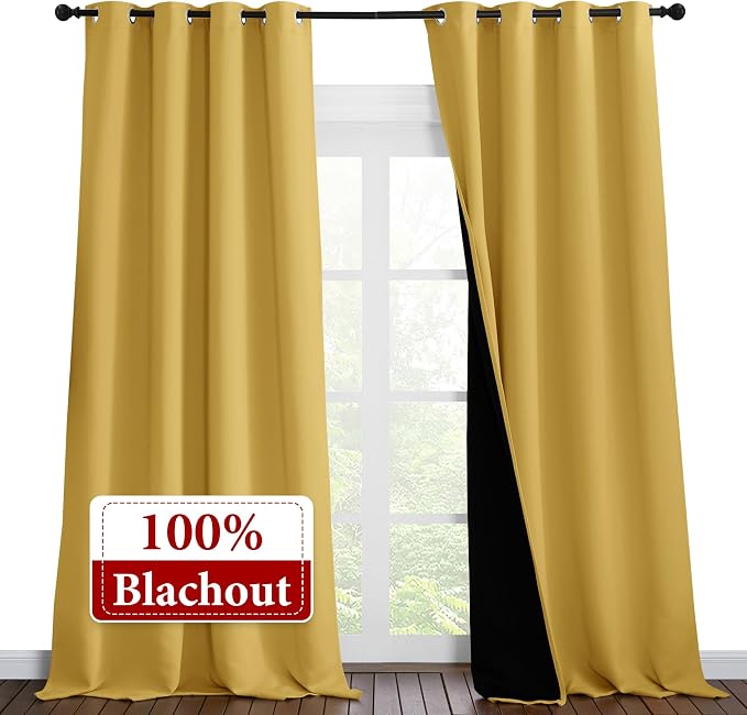 NICETOWN 100% Blackout Blinds, Laundry Room Decor Window Treatment Curtains - Image 2