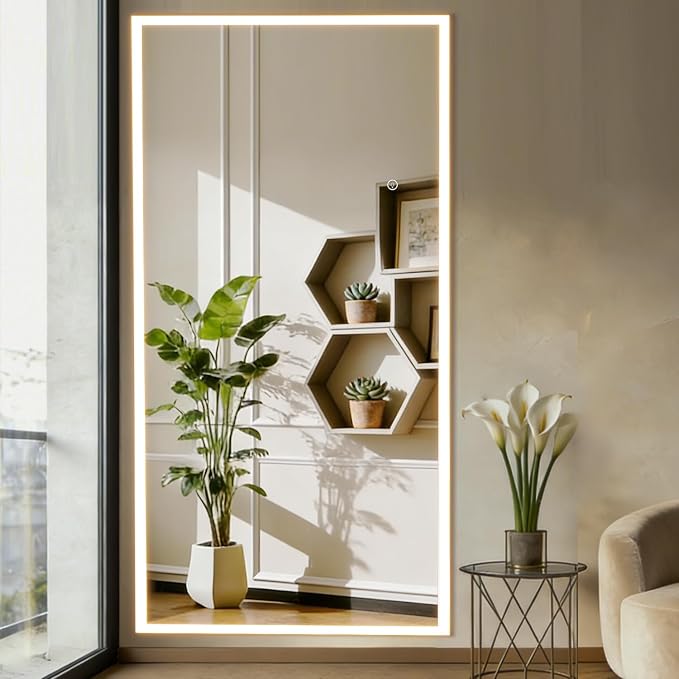 Full Length Mirror with Lights, Lighted Floor Mirror, LED Full Length Mirrors - Image 2