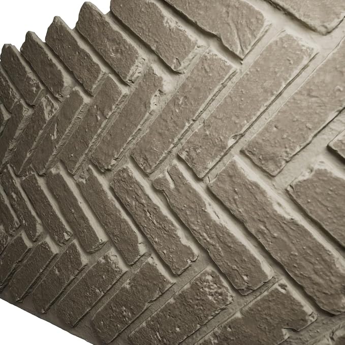 EverStone Herringbone Faux Brick Panel, 46 1/2"W x 25 1/4"H x 1"D, Antique - Image 7