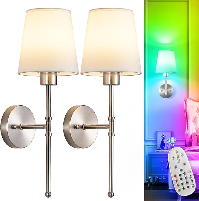 Depuley Battery Operated Wall Sconce: Set of 2 Wireless Wall Lights by Depuley