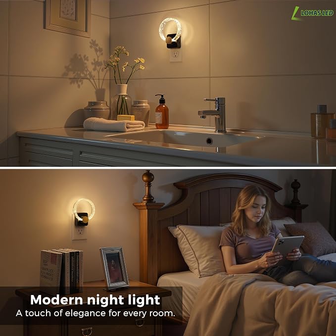 L LOHAS LED Night Lights Plug into Wall, 2 Pack Plug in Night Lights - Image 6