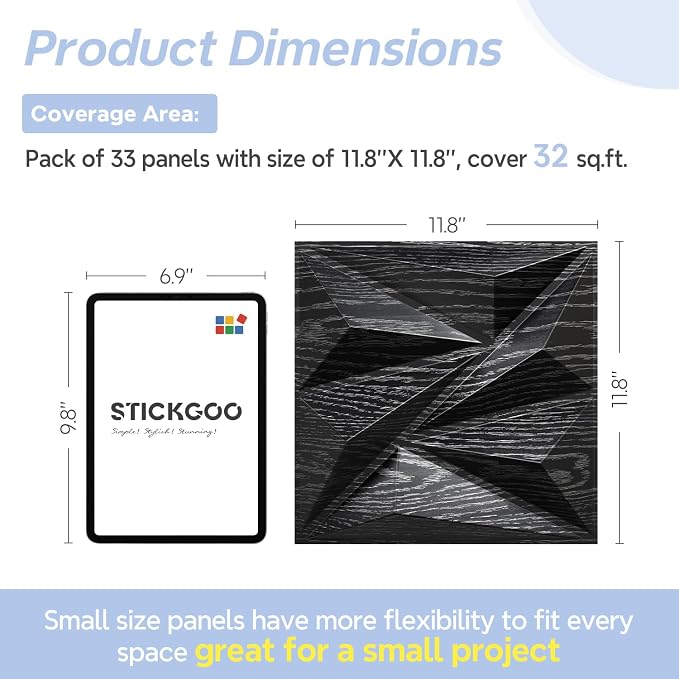 STICKGOO 3D Wall Panels for Interior Wall Decor, 33 Pack - Image 6
