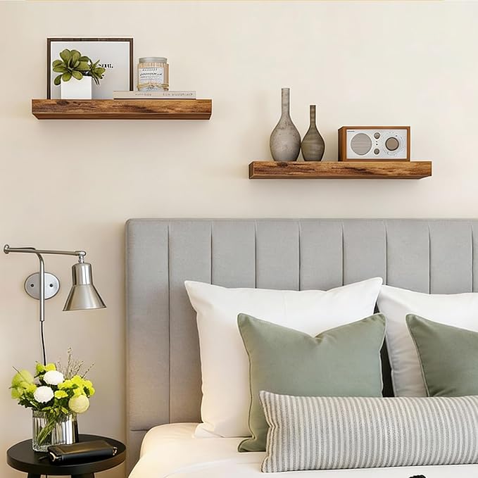 Fixwal Floating Shelves for Wall, 15.7" Wood Wall Mounted Shelves for Living - Image 5