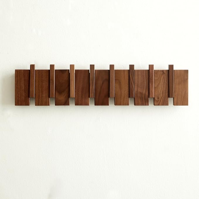 QUELLANCE Wood Coat Rack Wall Mount, Coat Hooks Hanger Wall Mounted, Heavy Duty by WelcometoQuellance