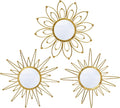 Mirror Wall Decor Gold Mirrors for Wall Metal Sunburst Mirrors Home Decoration by wotieuns