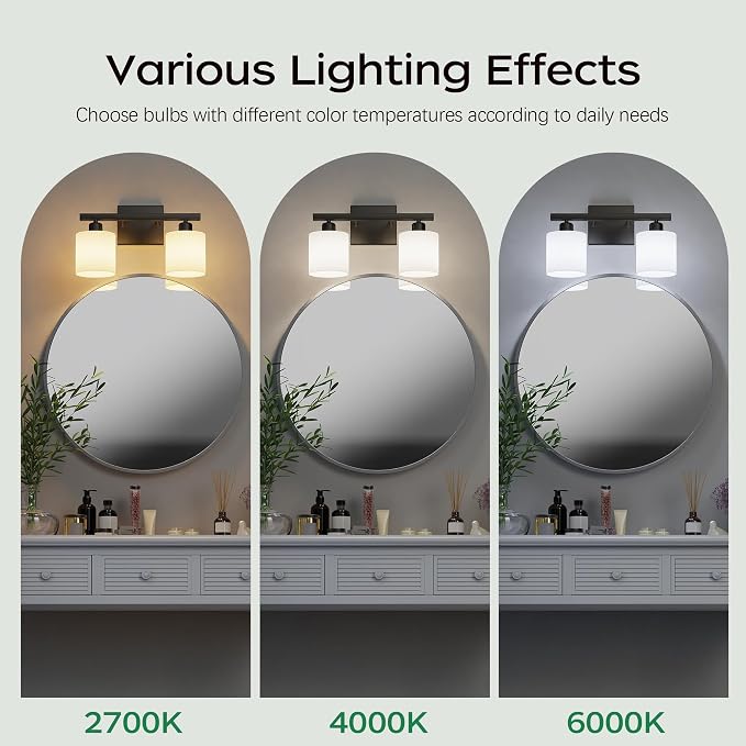 PARTPHONER Bathroom Light Fixtures, Bathroom Lighting Fixtures Over Mirror - Image 6