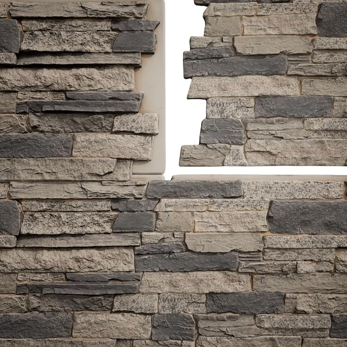 Ekena Millwork 49"W x 25 1/2"H x 1 1/4"D Acadia Ledge Stacked Stone, StoneWall - Image 9