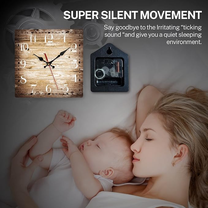 ArtSocket Wooden Wall Clock Silent Non-Ticking - Image 2