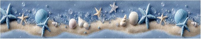 Beach Seashell Wallpaper Border 196x4 Inch Peel and Stick Wall Border Self - Image 2