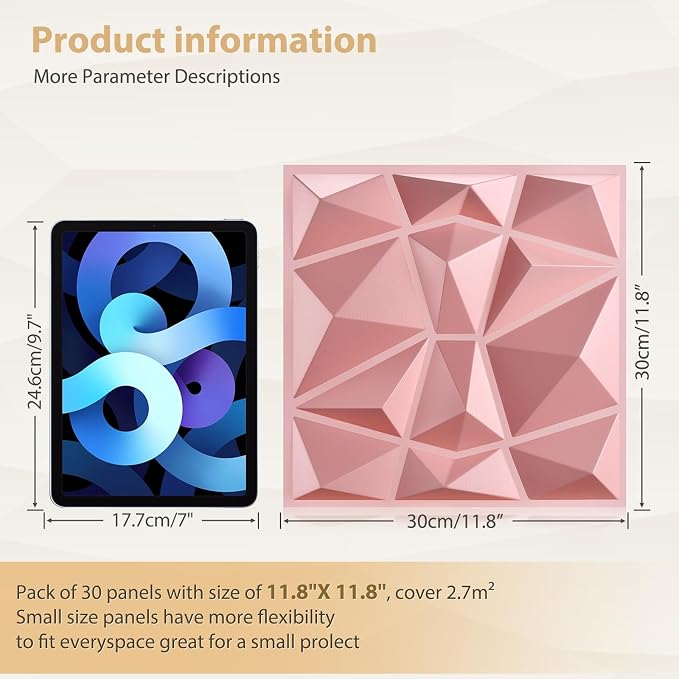 Heikki 30 Pack 3D Wall Panel for Interior Wall Décor, PVC Flower Textured Wall - Image 4