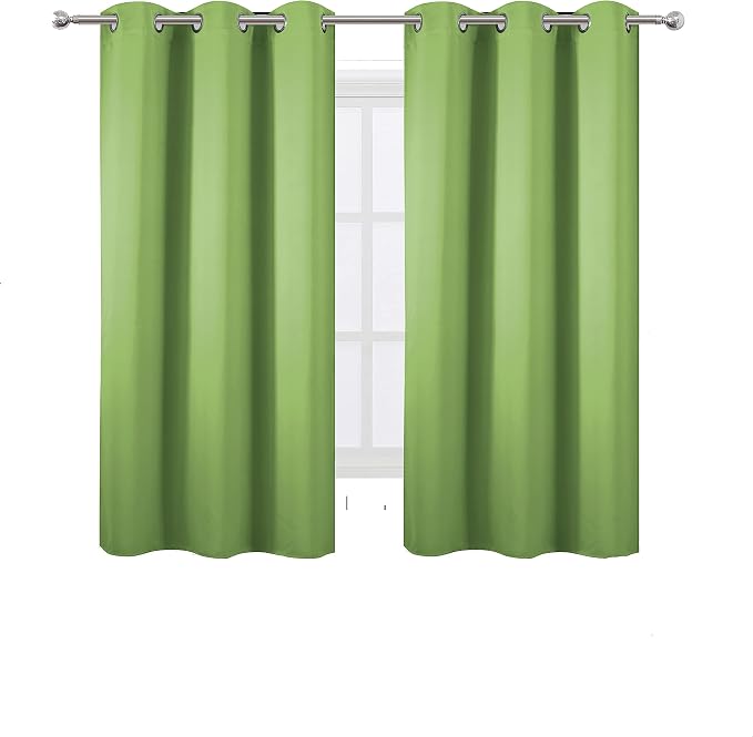 LEMOMO Light Green Bedroom Blackout Curtains - Image 2