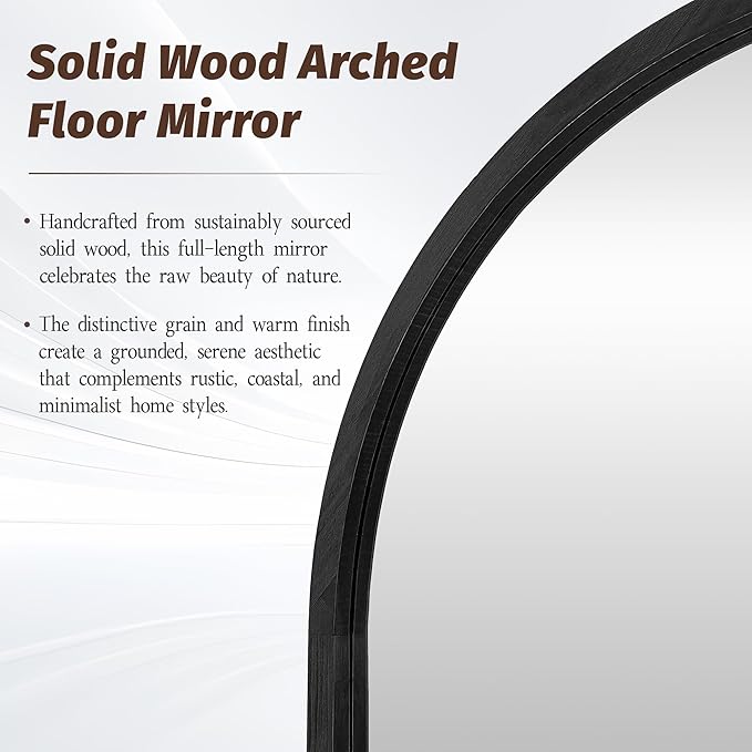 Full Length Mirror 76"×41" Floor Mirror Standing Tall Mirror, Arched Stand up - Image 4