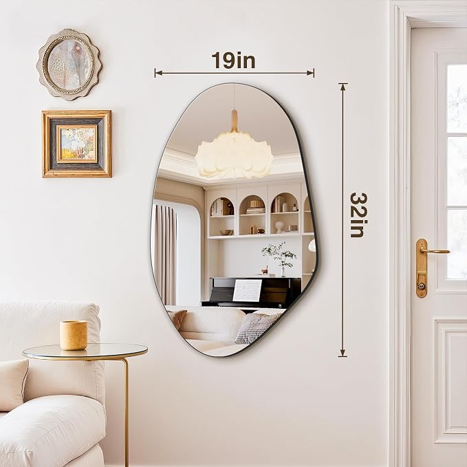 FICTOR Irregular Asymmetrical Wall Mirror, Living Room, Dining Room - Image 2
