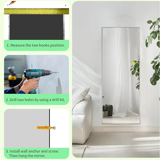 Sunniry Full Length Mirror 56x16 inch, Stand Up Mirror - Image 8
