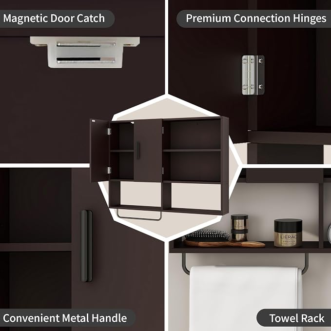 Medicine Cabinet, Wooden Bathroom Wall Cabinet - Image 4